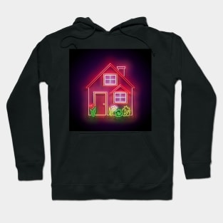 House, Red Roof and Flowerbed Hoodie